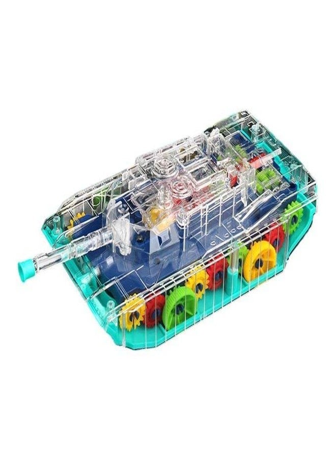 D ETERNAL Transparent Mechanical Police Army Tank Car Toy For Kids With Gear Technology 3D Light, Musical Sound & 360 Degree Rotation (Gear Army Tank)Â… - Image 2